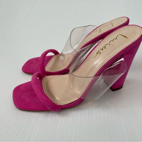 Lulus Arianna Fuchsia Suede High Heel Sandals size 8 - Picture 4 of 11